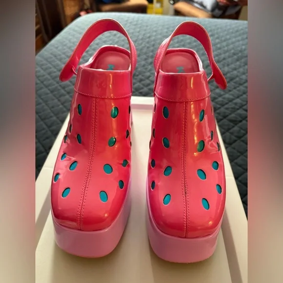 Koi Pink and Blue Platform Shoes - Picture 2 of 10